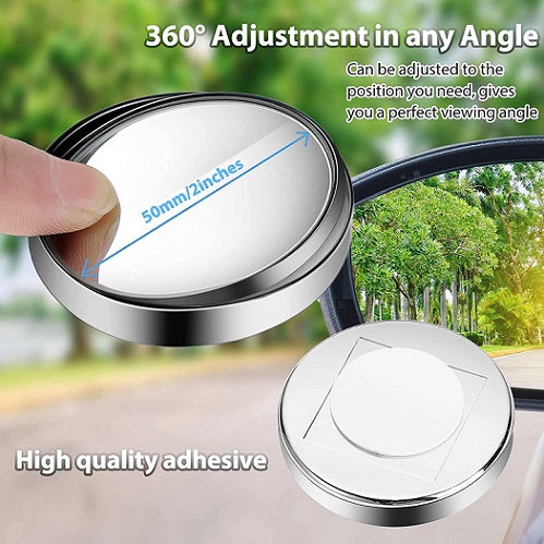 Carvito Blind Spot Mirrors, 2 Inch Round Hd Glass Convex 360Β° Wide Angle Side Rear View Mirror for Cars